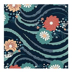 Waves Flowers Pattern Water Floral Minimalist Banner And Sign 4  X 4  by uniart180623