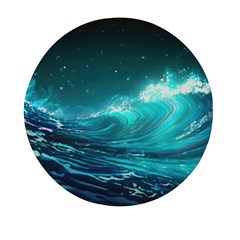 Tsunami Waves Ocean Sea Nautical Nature Water Mini Round Pill Box by uniart180623