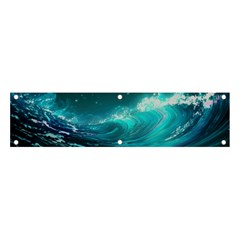 Tsunami Waves Ocean Sea Nautical Nature Water Banner And Sign 4  X 1  by uniart180623