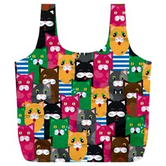 Cat Funny Colorful Pattern Full Print Recycle Bag (xxxl) by uniart180623