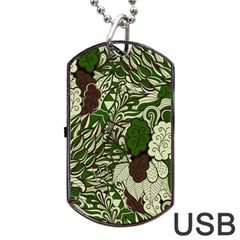 Texture Ornament Pattern Seamless Paisley Dog Tag Usb Flash (one Side) by uniart180623