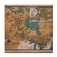World Map Travel Pattern Architecture Tile Coaster by uniart180623