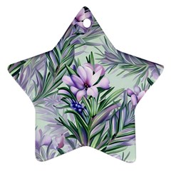Beautiful Rosemary Floral Pattern Star Ornament (two Sides) by Ravend