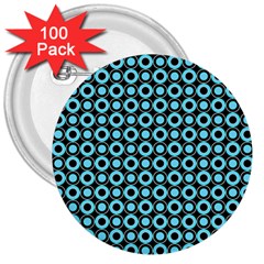 Mazipoodles Blue Donuts Polka Dot 3  Buttons (100 Pack)  by Mazipoodles