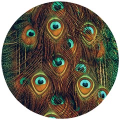 Peacock Feathers Wooden Puzzle Round by Ravend