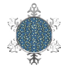 Lotus Bloom In The Calm Sea Of Beautiful Waterlilies Metal Small Snowflake Ornament by pepitasart