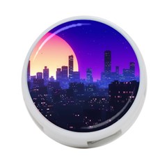 The Sun Night Music The City Background 80s, 80 s Synth 4-port Usb Hub (two Sides) by uniart180623