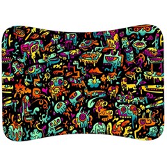 Cartoon Monster Pattern Abstract Background Velour Seat Head Rest Cushion by uniart180623