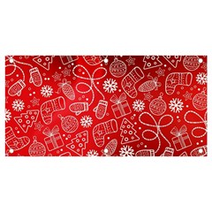 Christmas Pattern Red Banner And Sign 4  X 2  by uniart180623