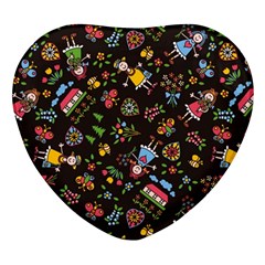 Cartoon Texture Heart Glass Fridge Magnet (4 Pack) by uniart180623