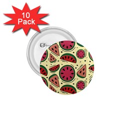 Watermelon Pattern Slices Fruit 1 75  Buttons (10 Pack) by uniart180623