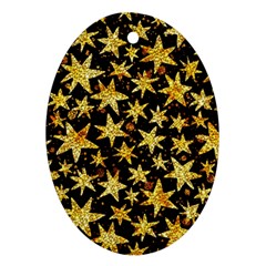 Shiny Glitter Stars Oval Ornament (two Sides) by uniart180623