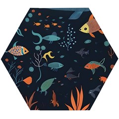 Underwater Ocean Animals Sea Wooden Puzzle Hexagon by Simbadda