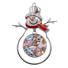 Nature Beautiful Rainbow Metal Snowman Ornament by artworkshop