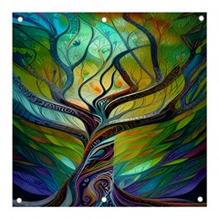 Tree Magical Colorful Abstract Metaphysical Banner And Sign 3  X 3  by Simbadda