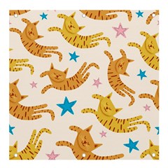 Cute Cats Seamless Pattern With Stars Funny Drawing Kittens Banner And Sign 4  X 4  by Simbadda
