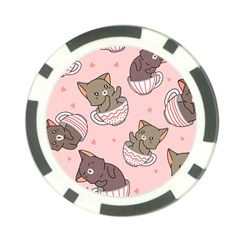 Seamless Pattern Adorable Cat Inside Cup Poker Chip Card Guard (10 Pack) by Simbadda