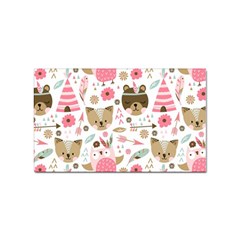 Pink Animals Pattern Sticker (rectangular) by Simbadda