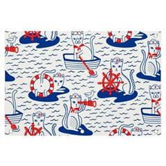 Nautical Cats Seamless Pattern Banner And Sign 6  X 4  by Simbadda