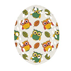 Background-with-owls-leaves-pattern Ornament (oval Filigree) by Simbadda