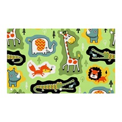 Seamless-pattern-with-wildlife-animals-cartoon Banner And Sign 5  X 3  by Simbadda