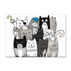 Cute Cat Hand Drawn Cartoon Style Sticker A4 (100 Pack) by Simbadda