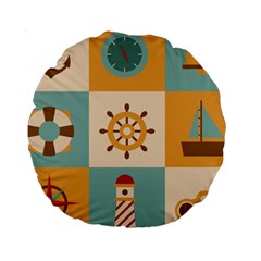 Nautical Elements Collection Standard 15  Premium Round Cushions by Simbadda