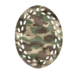 Camouflage Design Oval Filigree Ornament (two Sides) by Excel
