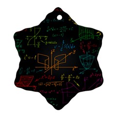 Mathematical-colorful-formulas-drawn-by-hand-black-chalkboard Ornament (snowflake) by Simbadda