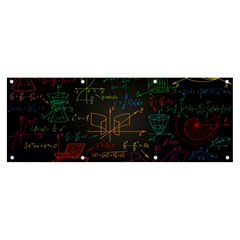 Mathematical-colorful-formulas-drawn-by-hand-black-chalkboard Banner And Sign 8  X 3  by Simbadda