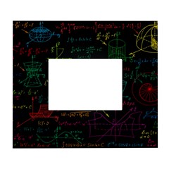 Mathematical-colorful-formulas-drawn-by-hand-black-chalkboard White Wall Photo Frame 5  X 7  by Simbadda