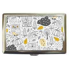 Doodle-seamless-pattern-with-autumn-elements Cigarette Money Case by Simbadda