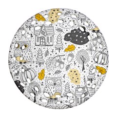 Doodle-seamless-pattern-with-autumn-elements Ornament (round Filigree) by Simbadda