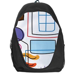Sketch Line Art Doodles Design Backpack Bag by Grandong