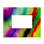 Colorful Abstract Paint Splats Background White Tabletop Photo Frame 4 x6  Front