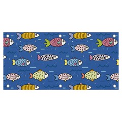 Sea Fish Blue Submarine Animal Banner And Sign 6  X 3  by Proyonanggan