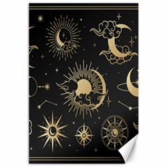 Asian-set With Clouds Moon-sun Stars Vector Collection Oriental Chinese Japanese Korean Style Canvas 12  X 18  by Bangk1t
