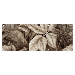 Plant Leaves Pattern Banner And Sign 8  X 3  by Amaryn4rt