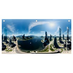 Futuristic City Fantasy Scifi Banner And Sign 4  X 2  by Ravend