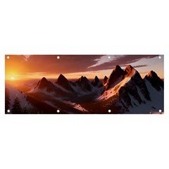Landscape Mountains Nature Banner And Sign 8  X 3  by Ravend