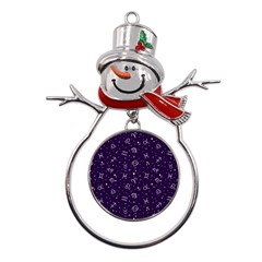 Vector Seamless Dark Zodiac Sign Star Symbol Pattern Metal Snowman Ornament by Grandong