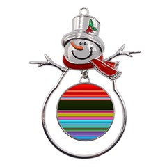 Horizontal Line Colorful Metal Snowman Ornament by Grandong