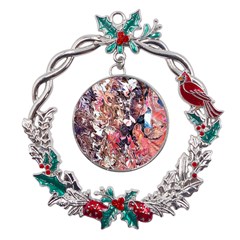 Pour Skin  Metal X mas Wreath Holly Leaf Ornament by kaleidomarblingart