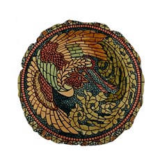 Wings-feathers-cubism-mosaic Standard 15  Premium Flano Round Cushions by Bedest