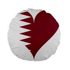Heart-love-flag-qatar Standard 15  Premium Flano Round Cushions by Bedest