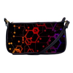 Abstract Red Geometric Shoulder Clutch Bag by Cowasu
