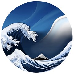 The Great Wave Off Kanagawa Wooden Bottle Opener (round) by pakminggu