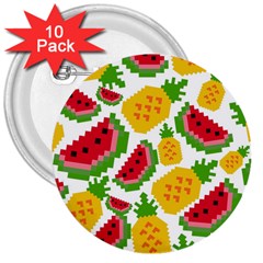 Watermelon -12 3  Buttons (10 Pack)  by nateshop