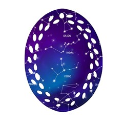 Realistic Night Sky With Constellations Oval Filigree Ornament (two Sides) by Cowasu