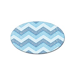 Seamless Pattern Of Cute Summer Blue Line Zigzag Sticker Oval (10 Pack) by Bedest